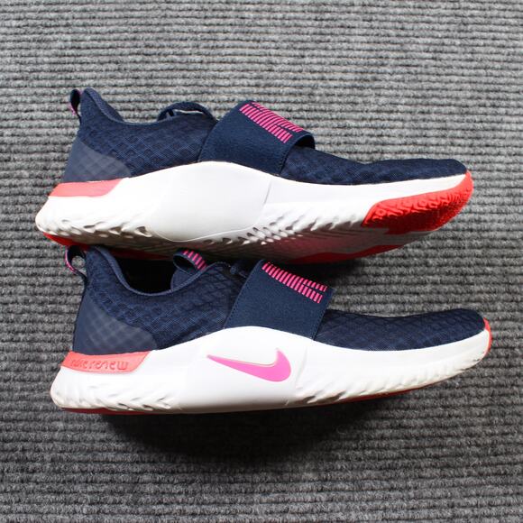 Nike Renew Slip-On Comfort Footbed Sneakers Navy Pink Size...